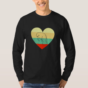 Sea Cow Vintage Heart Retro Zookeeper Manatees Man T-Shirt