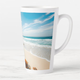 Sea  Crabs on Tropical Beach – Serene Ocea Latte Mug