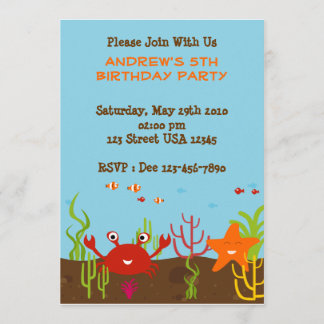 Sea Creature 5x7 Party Invitation