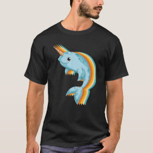 Sea Creature Animal Whale Mammal Retro Narwhal 1 T-Shirt