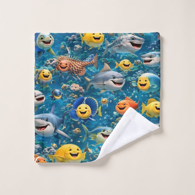 sea creature description bath towel set (Wash Cloth)