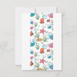 Sea creature gift, sea creature  thank you card