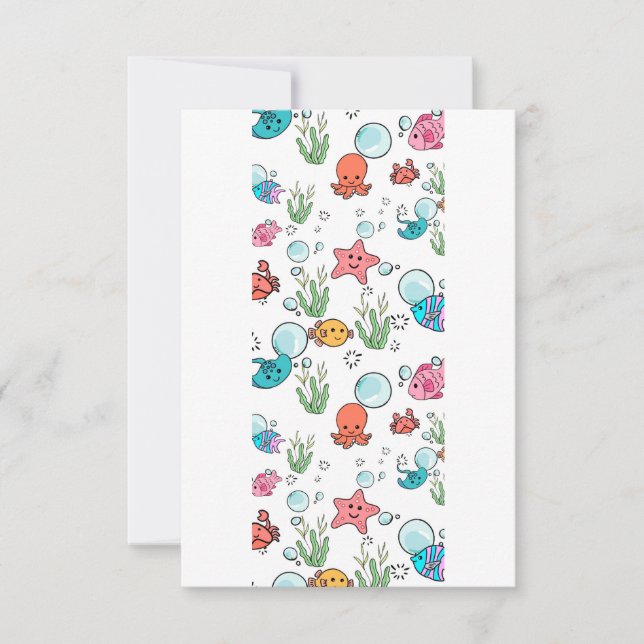 Sea creature gift, sea creature  thank you card (Front)