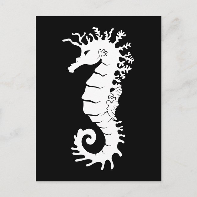 Sea Creature Silhouette - Seahorses Postcard (Front)