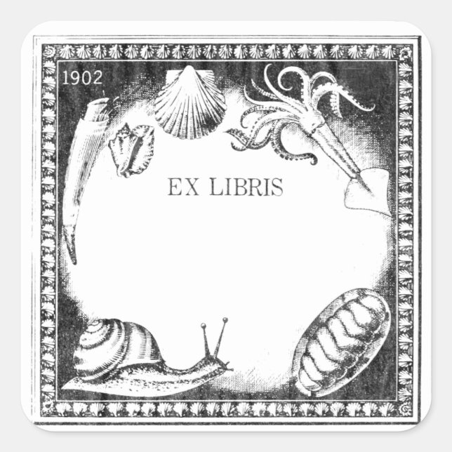 Sea Creatures bookplate sticker (Front)
