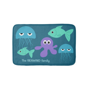 Sea Creatures custom bath mat