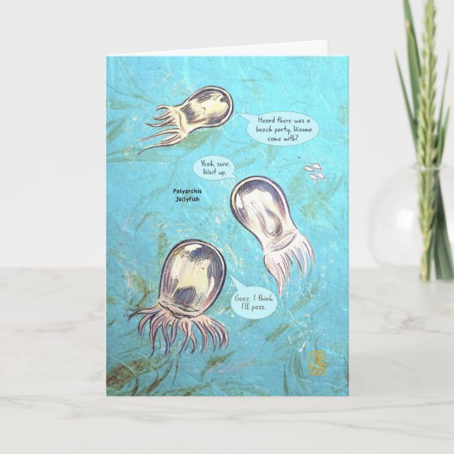 Sea Creatures Jellyfish Encouragement Card (Front)