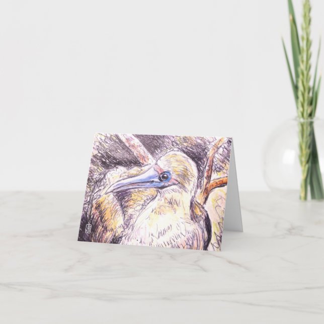 Sea Creatures Seabird BLANK Note Card (Front)