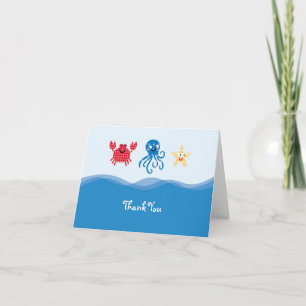 Sea Creatures Thank You Card