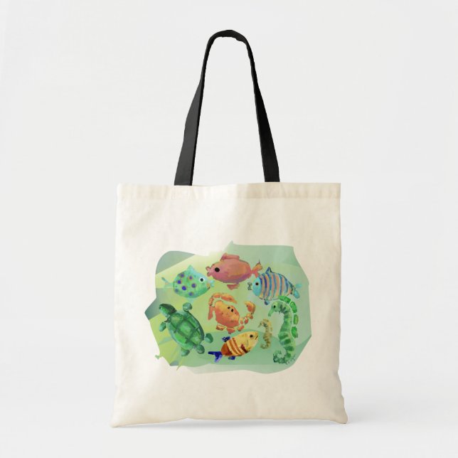 Sea Creatures Tote Bag (Front)