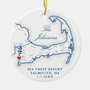 Sea Crest Resort Wedding Photo First Christmas Ceramic Tree Decoration