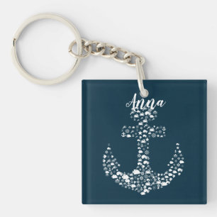 Sea Critters Anchor Nautical / Coastal Key Ring