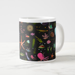 Sea Critters Pattern Large Coffee Mug