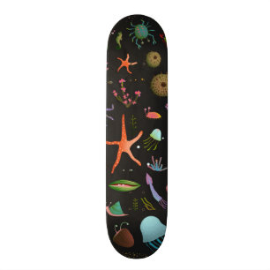 Sea Critters Pattern Skateboard