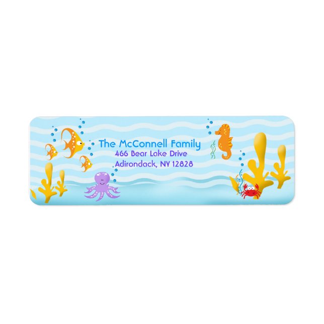 SEA CRITTERS PRINTABLE ADDRESS LABELS (Front)