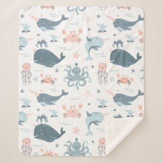 Sea Critters Sherpa Blanket