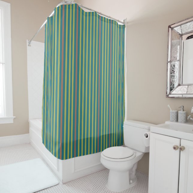 Sea Desert and Clay Stripes   Shower Curtain (In Situ)