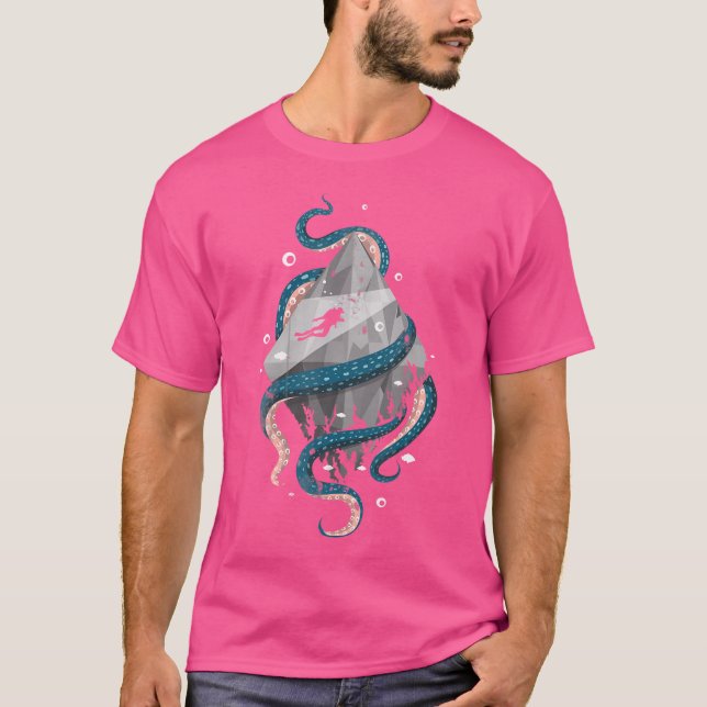 Sea Diver Sport Scuba Diving Lover Octopus Scuba D T-Shirt (Front)