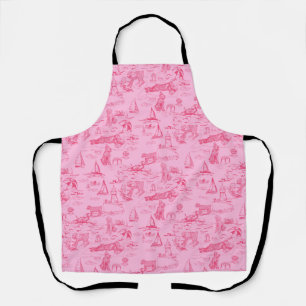 Sea Dog Toile Pink Apron
