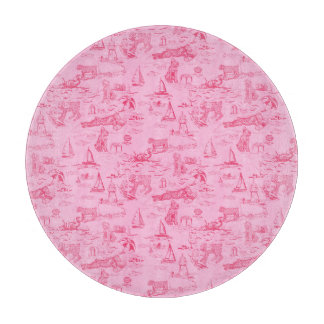 Sea Dog Toile Pink Cutting Board