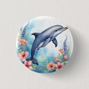 Sea Dolphin 3 Cm Round Badge