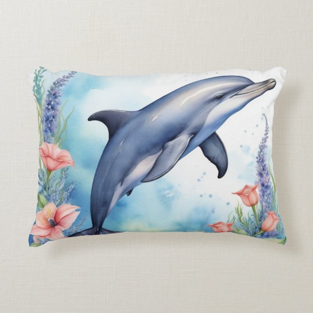 Sea Dolphin Decorative Cushion (Front)