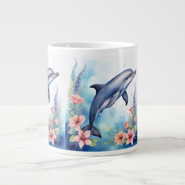 Sea Dolphin Large Coffee Mug (Front)
