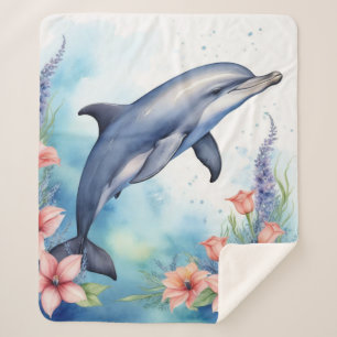 Sea Dolphin Sherpa Blanket