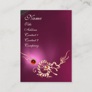 SEA DRAGON 2 AMETHYST MONOGRAM purple white pink Business Card