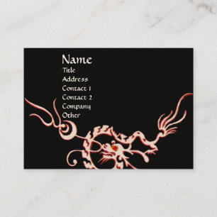 SEA DRAGON 2.black and white red Business Card