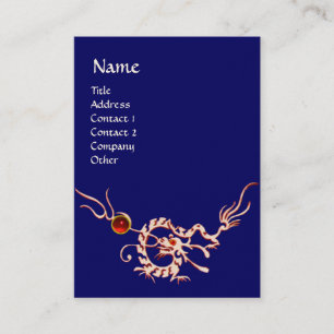 SEA DRAGON 2 RUBY MONOGRAM white red blue Business Card