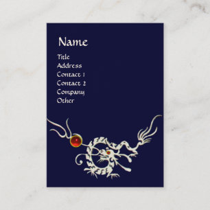 SEA DRAGON 2 RUBY MONOGRAM white red blue Business Card