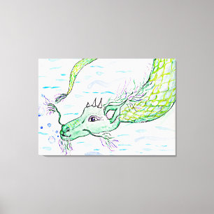 Sea dragon art Stretched Canvas Print