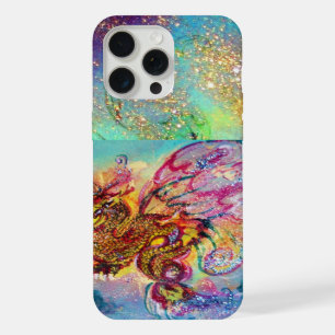 SEA DRAGON IN GOLD BLUE SPARKLES iPhone 15 PRO MAX CASE