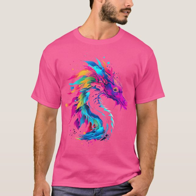 Sea Dragon Reptile Monster Wildlife Colourful Anim T-Shirt (Front)