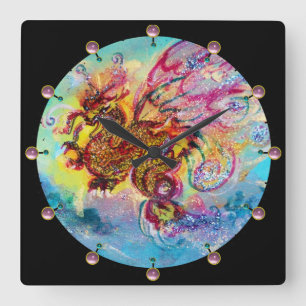 SEA DRAGON SQUARE WALL CLOCK