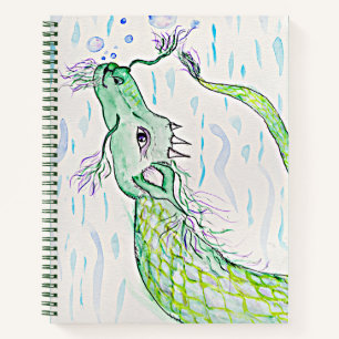 Sea dragon watercolor art notebook