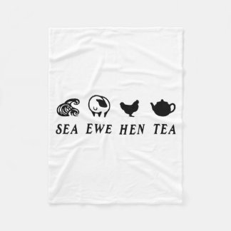 Sea Ewe Hen Tea  Fleece Blanket