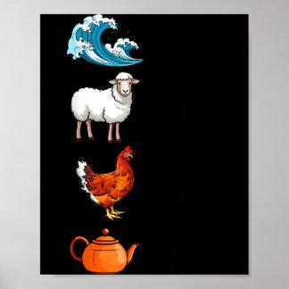 Sea Ewe Hen Tea Funny Joke Saying Quote Men Women  Poster