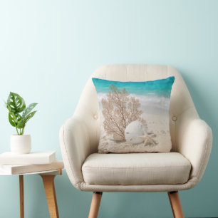 Sea Fan With Sand Dollar and Starfish Cushion