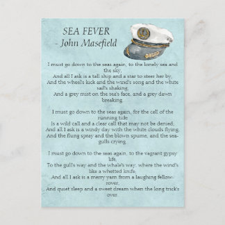 Sea  Fever Masefield Poem   Postcard