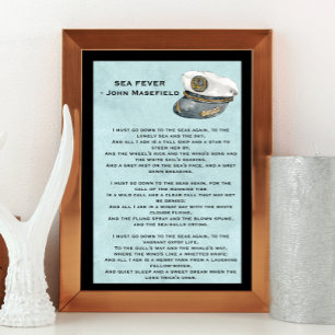 Sea  Fever Masefield Poem   Poster