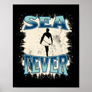 Sea Fever S Retro Surf S Vintage Beach  Poster