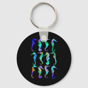 Sea Fish Underwater Aquarium Ocean Biology Tie Dye Key Ring