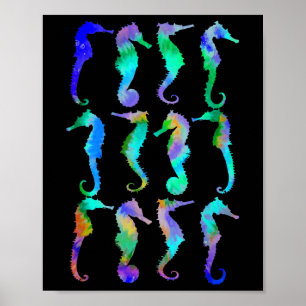 Sea Fish Underwater Aquarium Ocean Biology Tie Dye Poster
