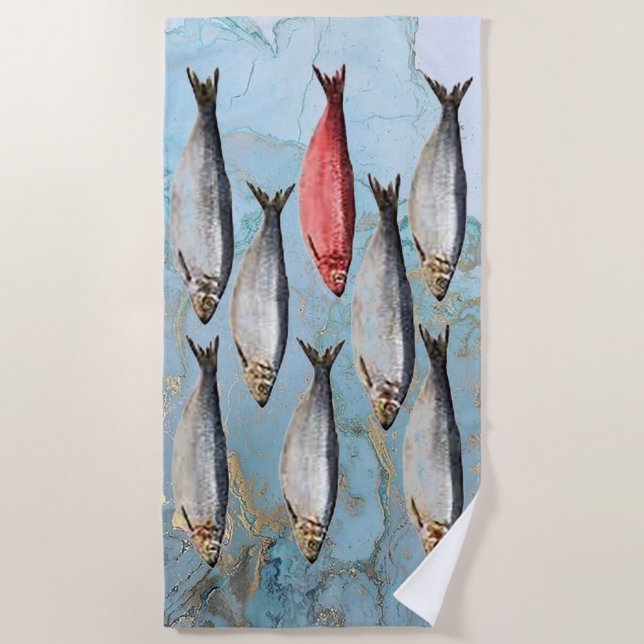 Sea Fishing Beach Towel (Front)