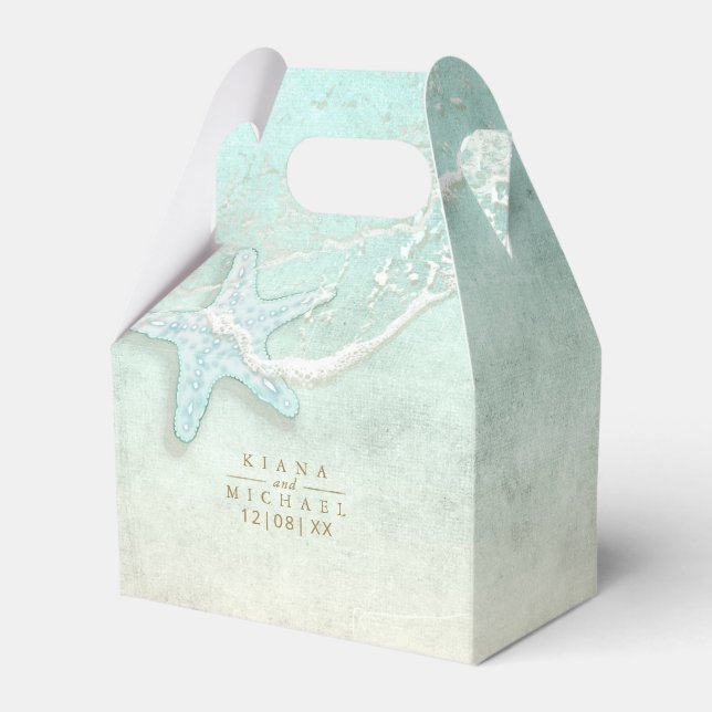 Sea Foam Beach Wedding ID837 Favour Box (Front Side)