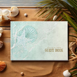 Sea Foam Beach Wedding ID837 Guest Book