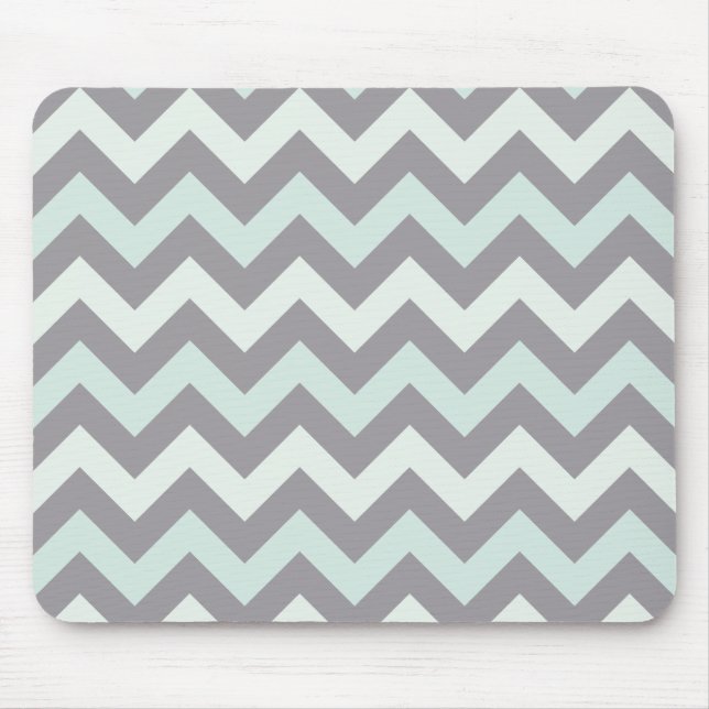 sea foam blue zig zag pattern mouse pad (Front)
