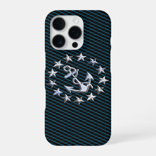 Sea Foam Chrome Yacht Flag Automotive Grille Print iPhone 16 Pro Case